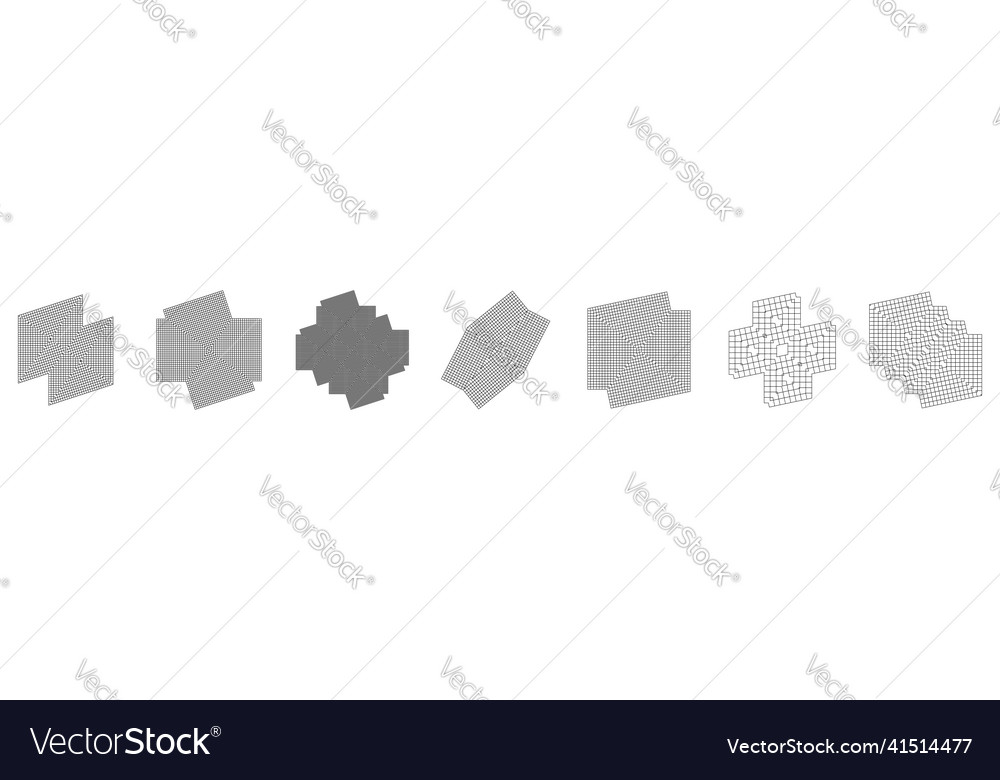 Geometric grid mesh in abstract mirrored form vector image Geometric grid mesh in abstract mirrored form