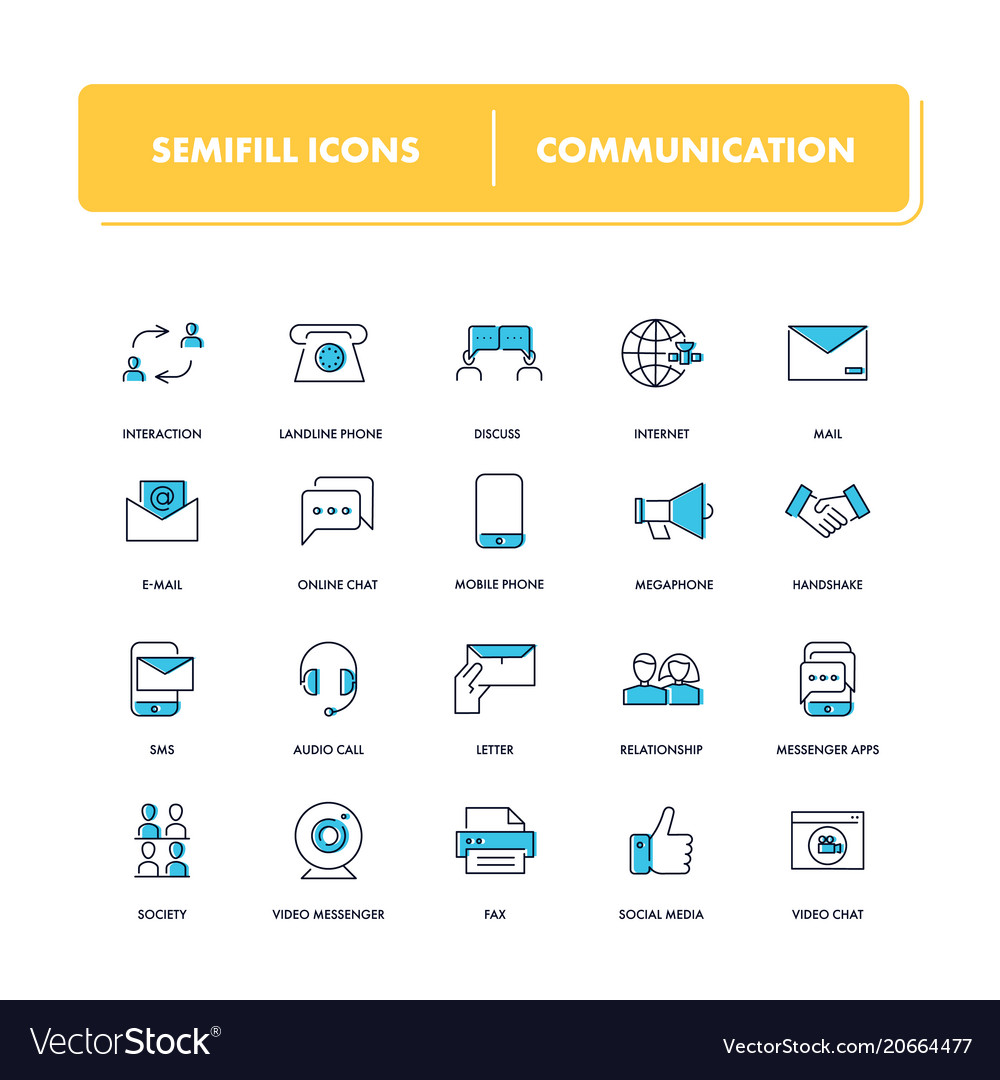 Line icons set communication