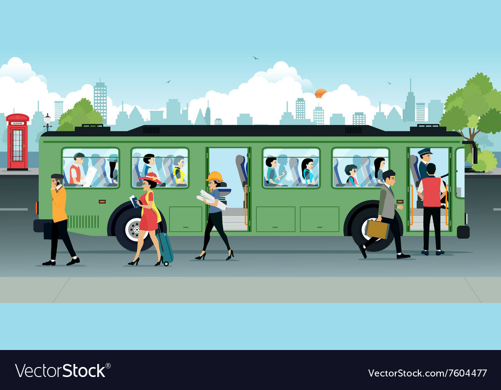 Passenger Bus Royalty Free Vector Image Vectorstock