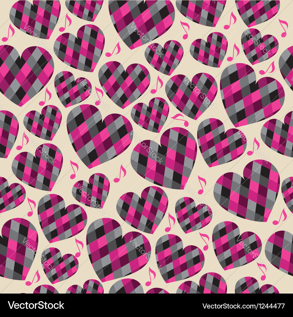 Pink hearts seamless pattern Royalty Free Vector Image