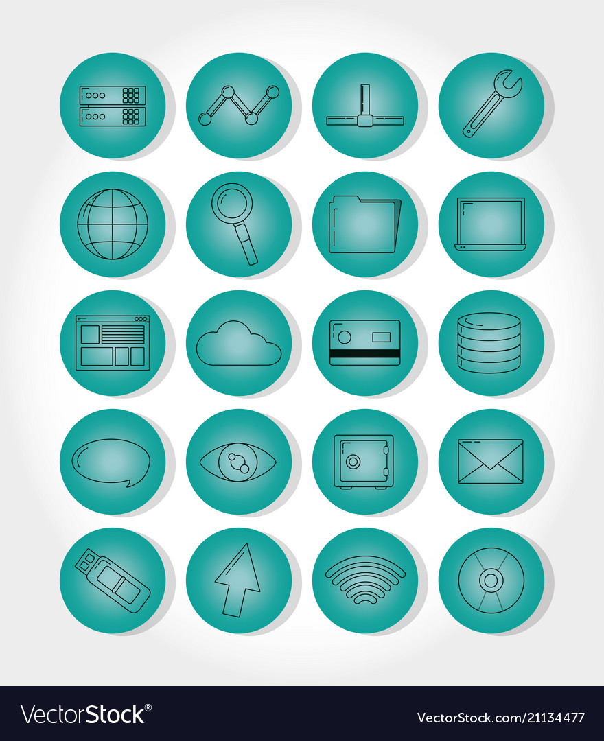 Set von Cyber-Sicherheits-Symbolen