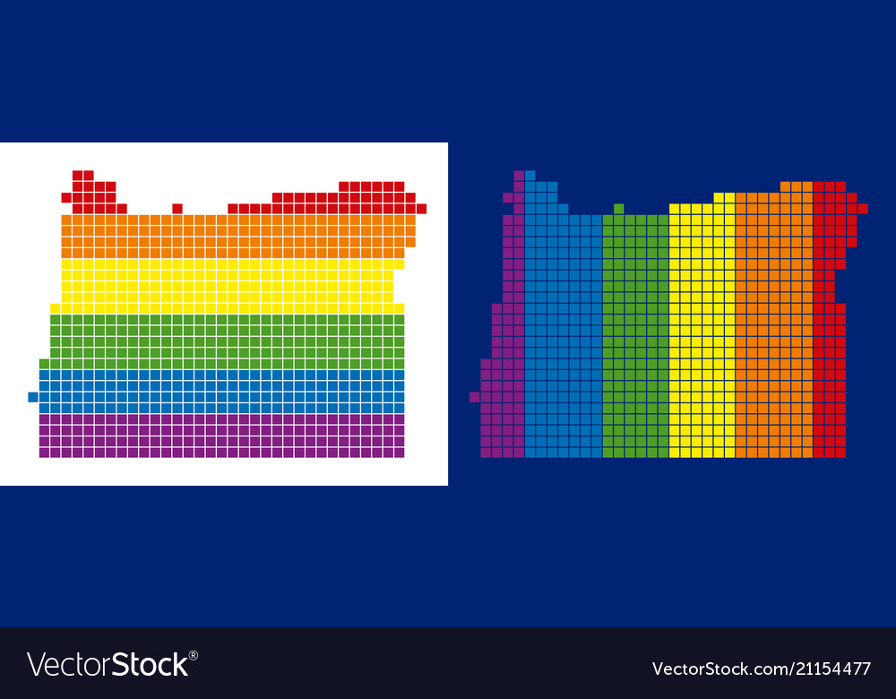 Spectrum pixel dotted oregon state map