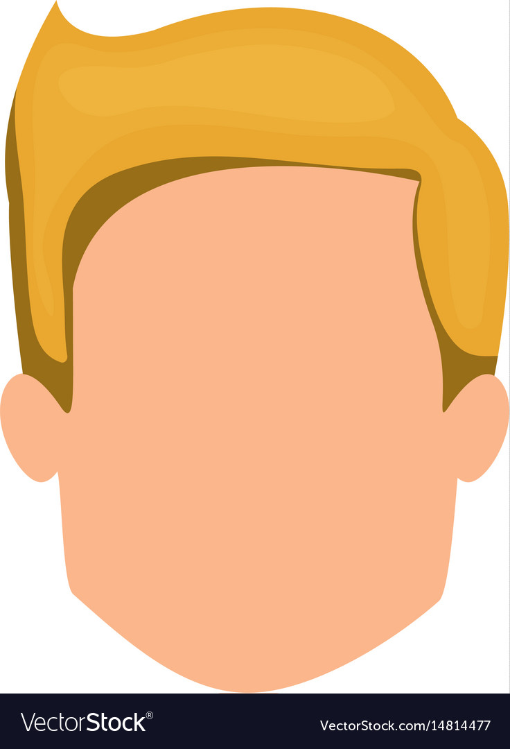 White Background Of Faceless Man With Blonde Hair Vector Image