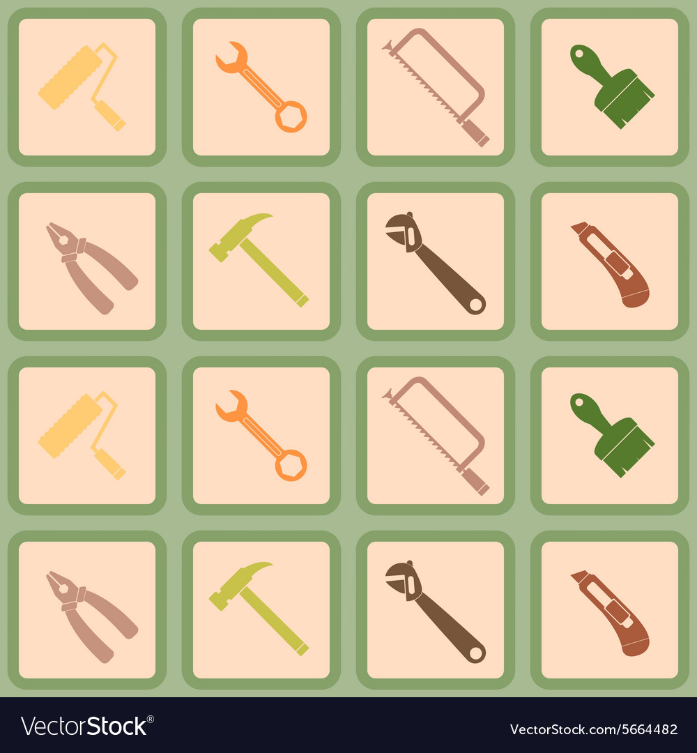 Seamless abstract background with handling tools