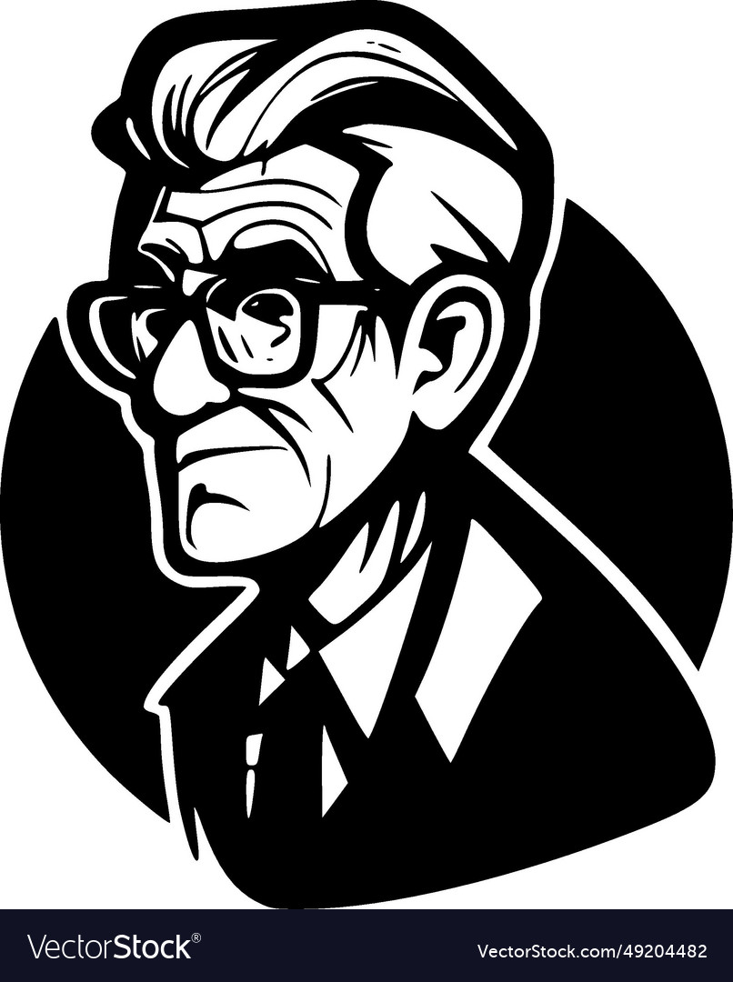 Senior - black and white Royalty Free Vector Image