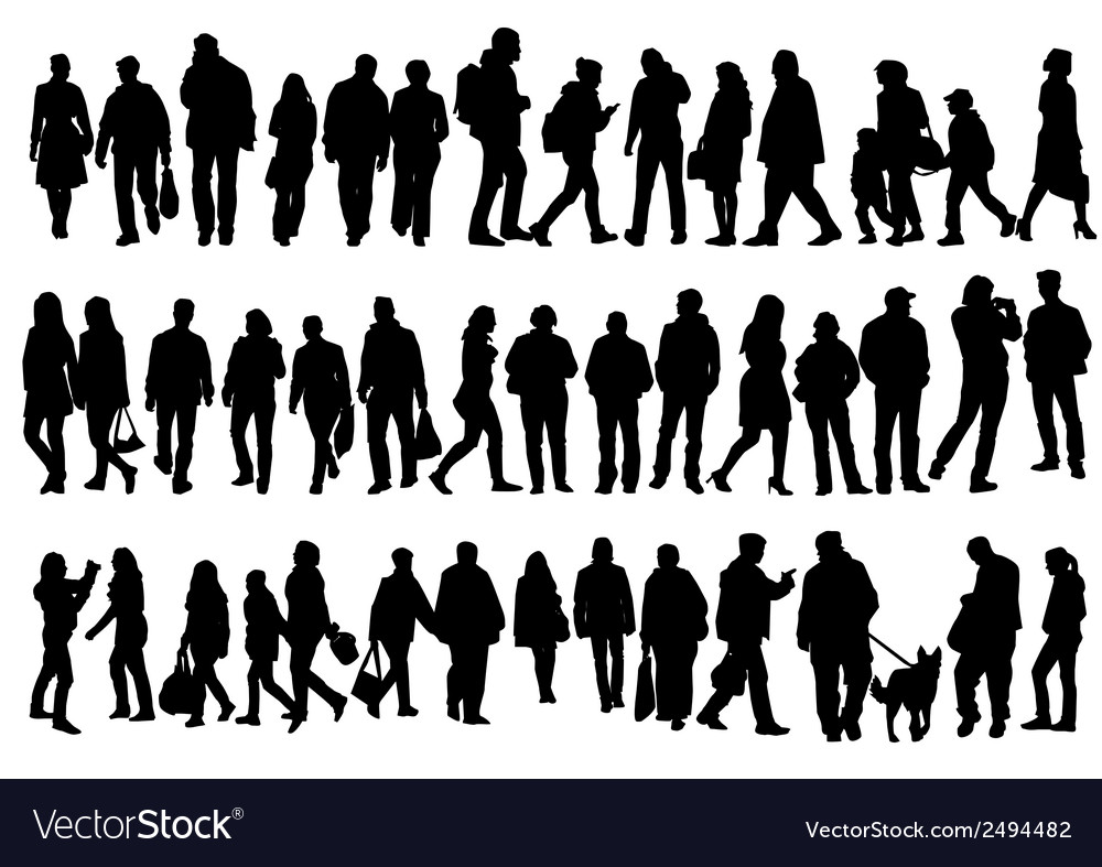 Silhouettes Of People Royalty Free Vector Image