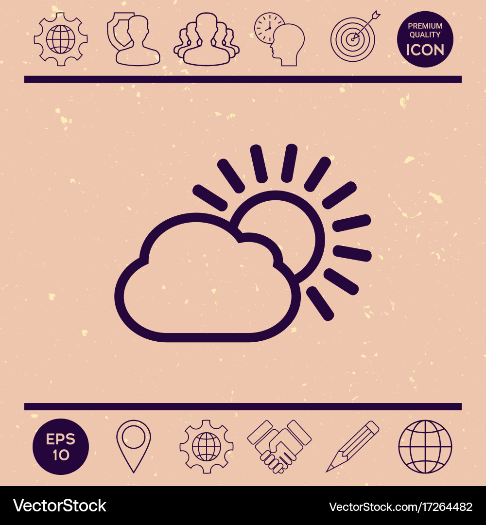 Sun cloud line icon Royalty Free Vector Image - VectorStock