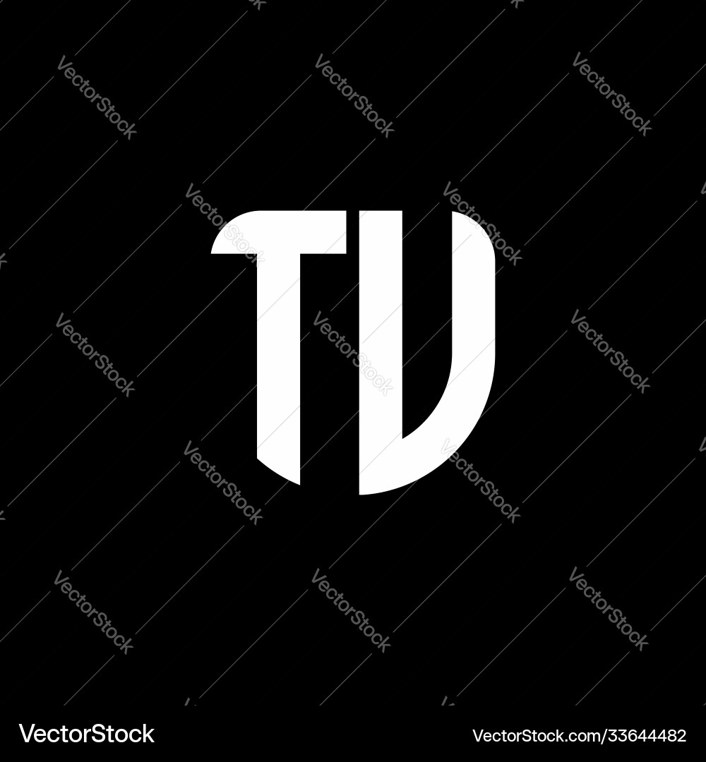 Tu logo monogram with circular shape shield Vector Image