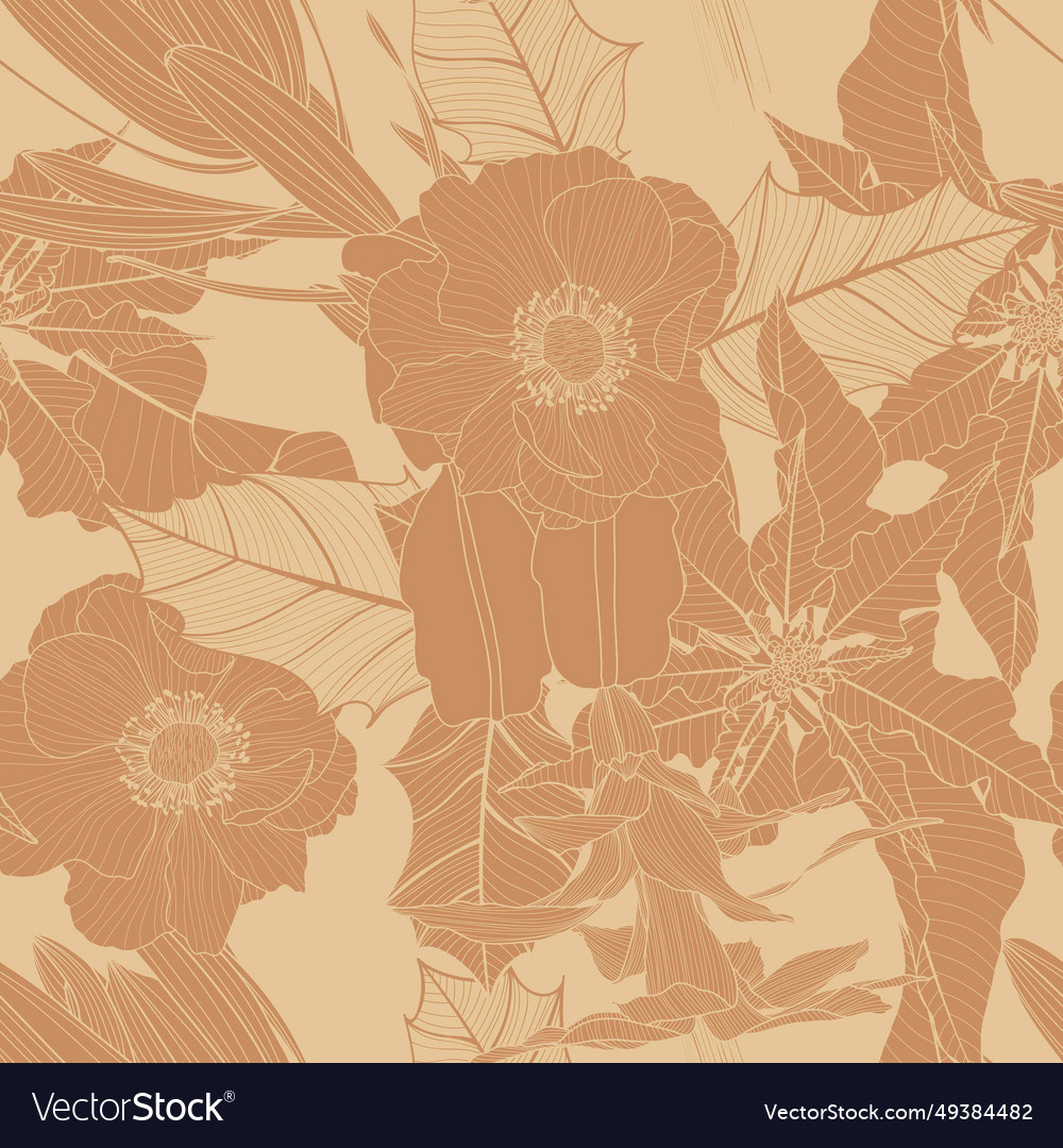 Winter season botanical seamless pattern