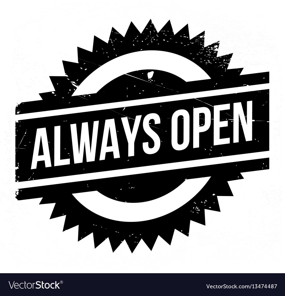 Always open rubber stamp