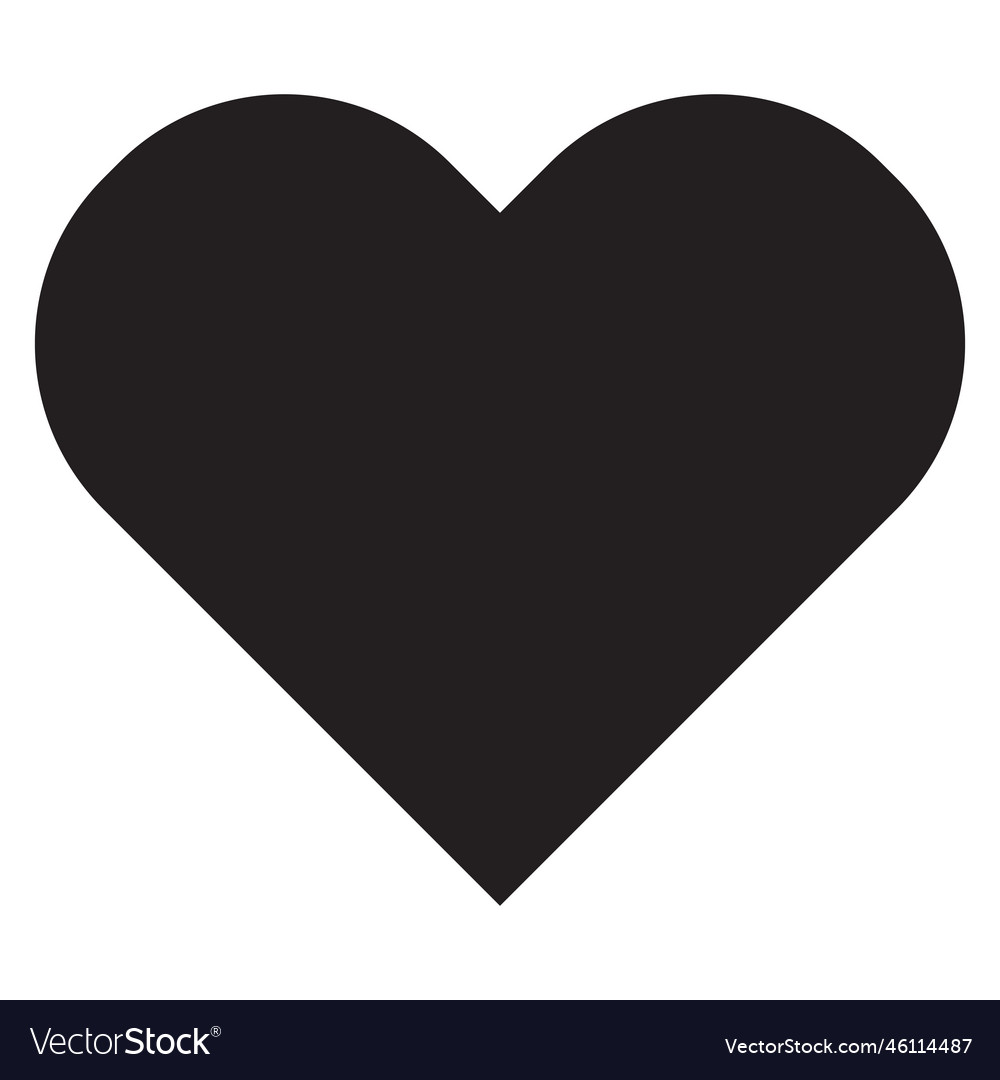 Black romantic heart icon trendy style