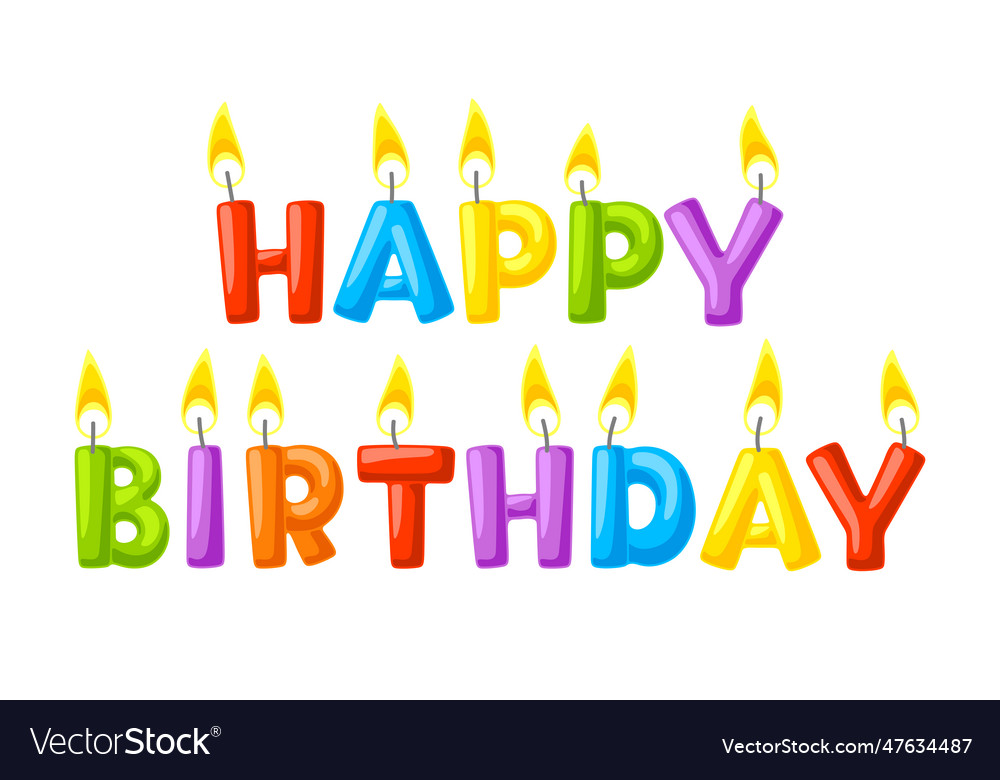 Color candles background happy birthday and party Vector Image