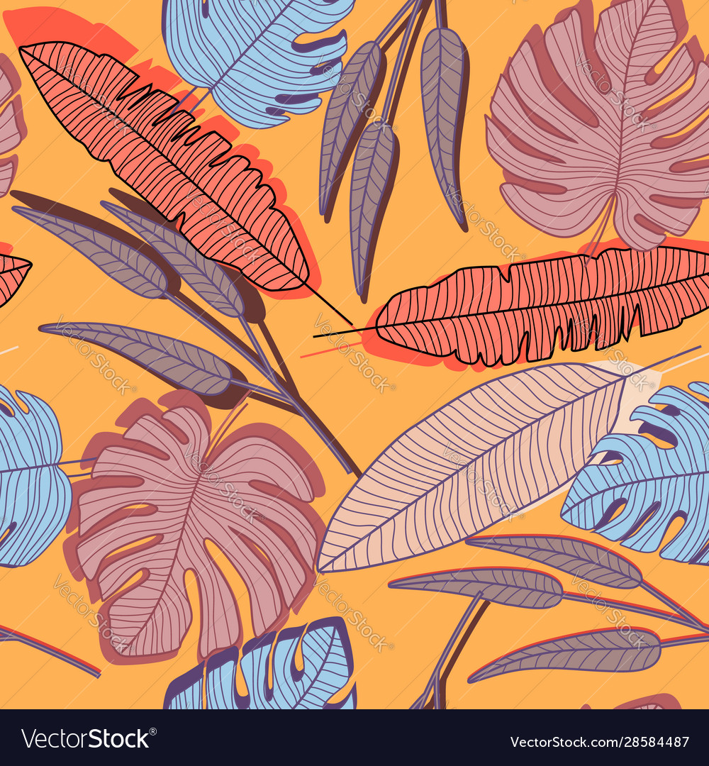 exotic-jungle-plant-seamless-pattern-tropical-vector-image