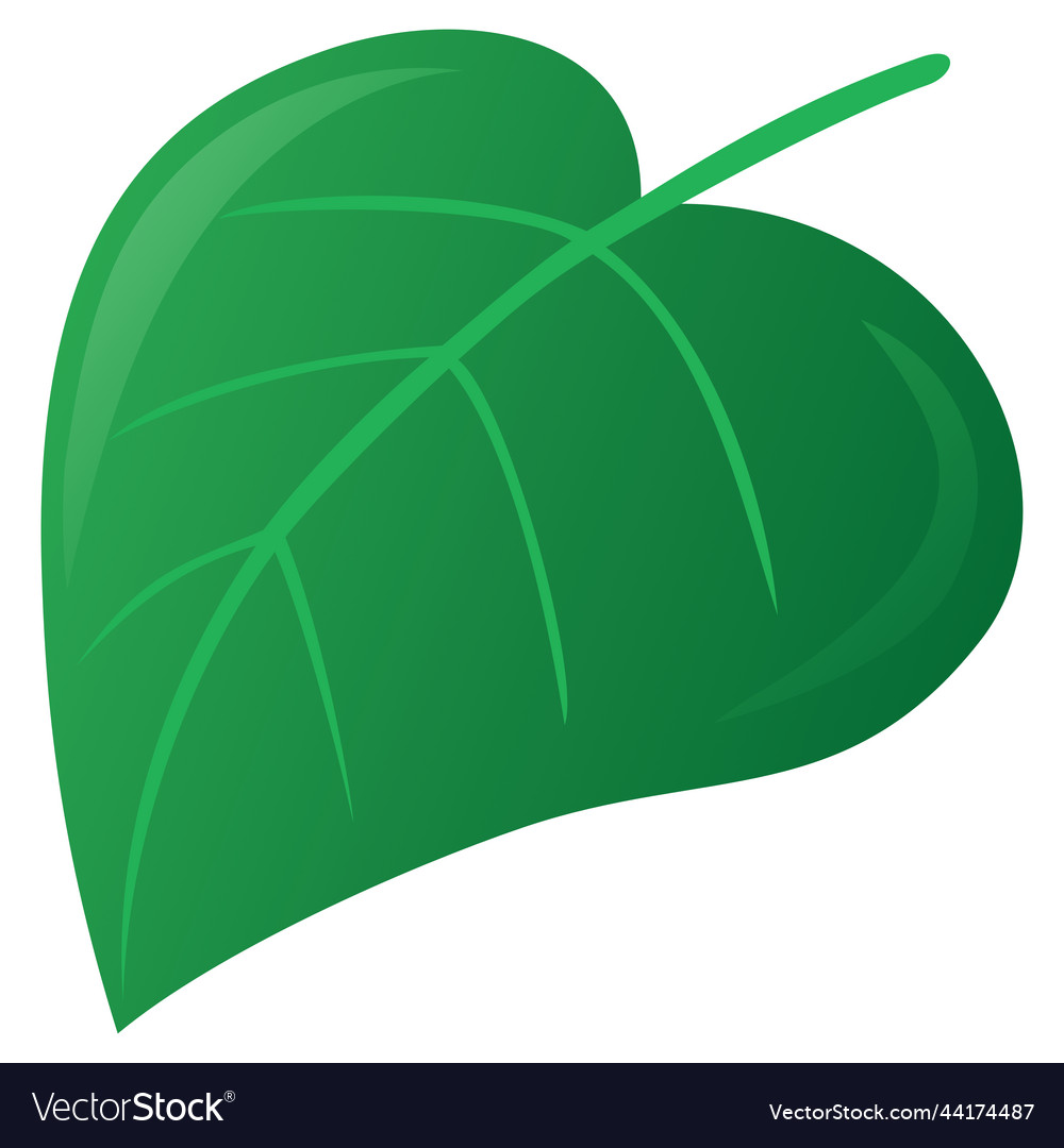 Green Betel Leaf Floral Flat Design Icon Vector Image