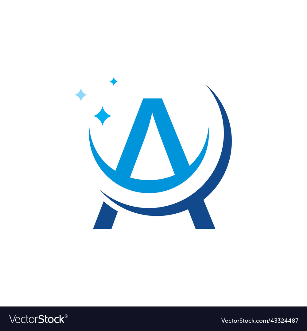 Letter a minimalist water logo with drop