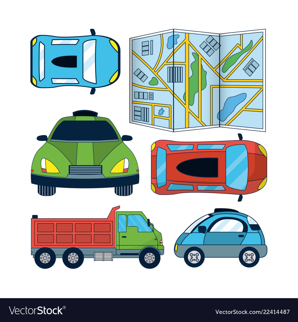 Set of autonomous car icons