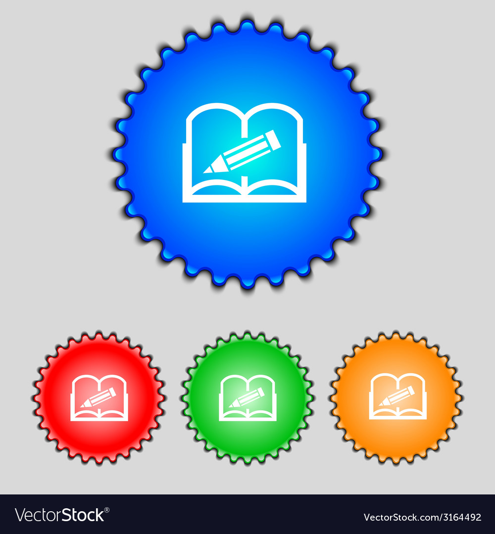 Book sign icon open symbol set of colored