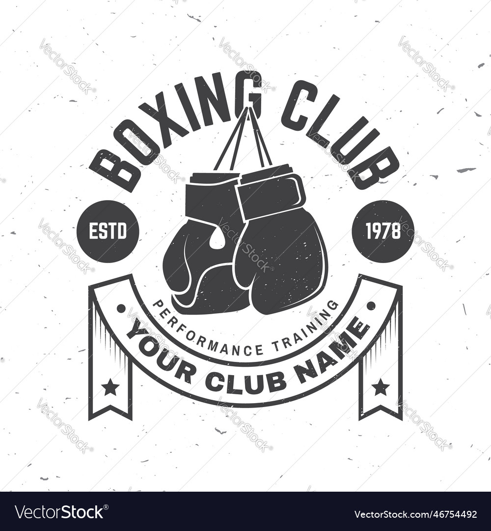 Boxing club badge logo design Royalty Free Vector Image