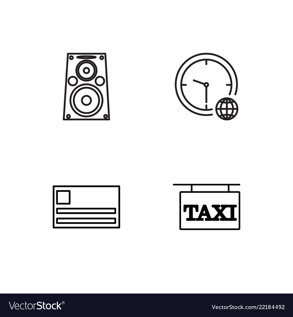 Business simple outlined icons set