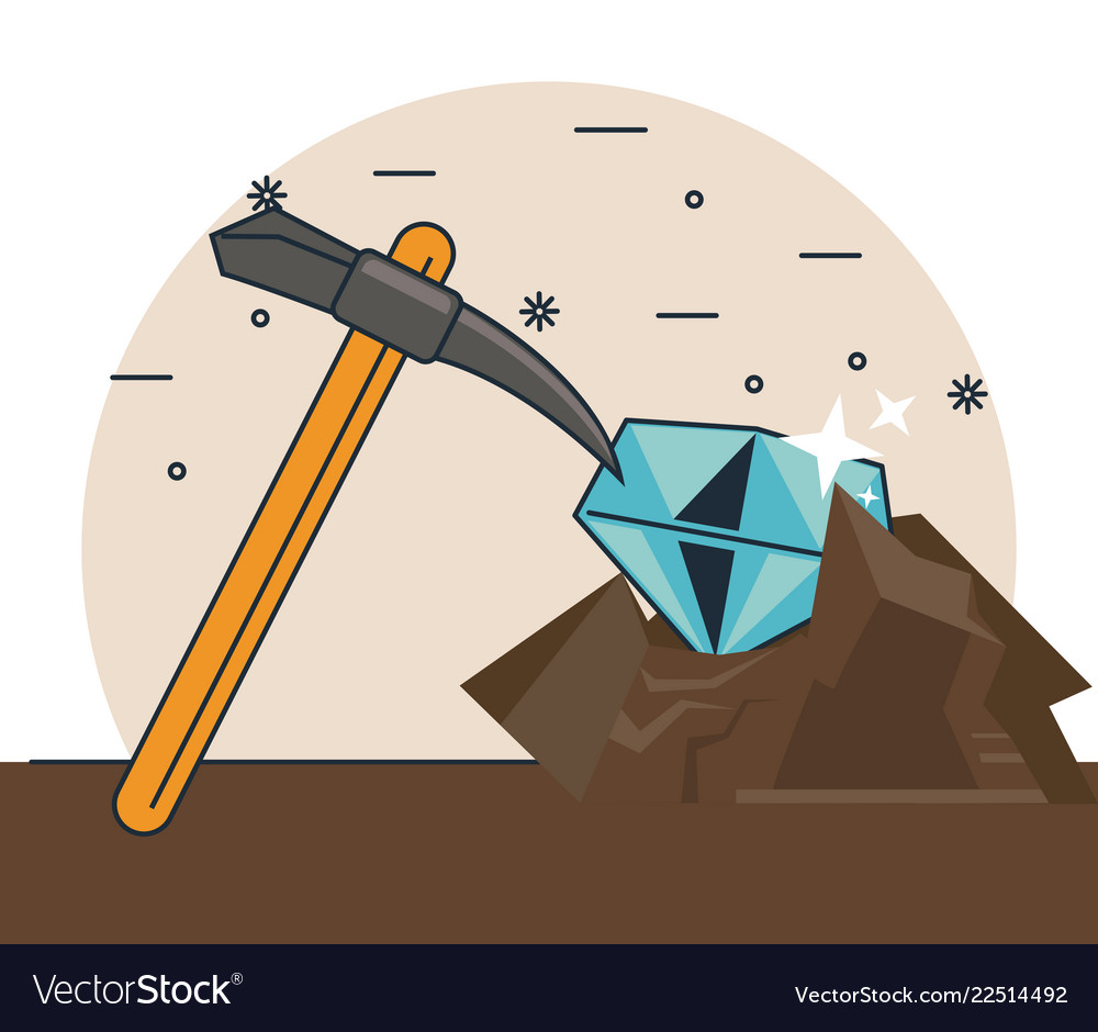 Diamonds Mining Cartoons Royalty Free Vector Image