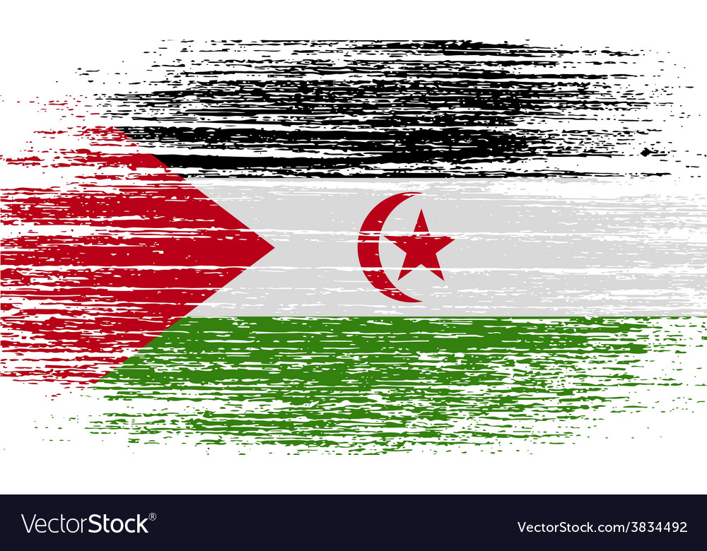 Flag of western sahara with old texture