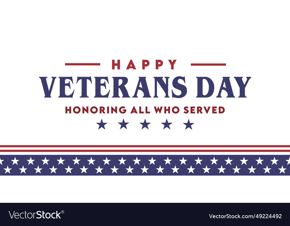 Happy veterans day honoring all who served Vector Image