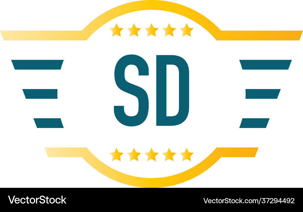 Initial letter sd wing logo design template Vector Image