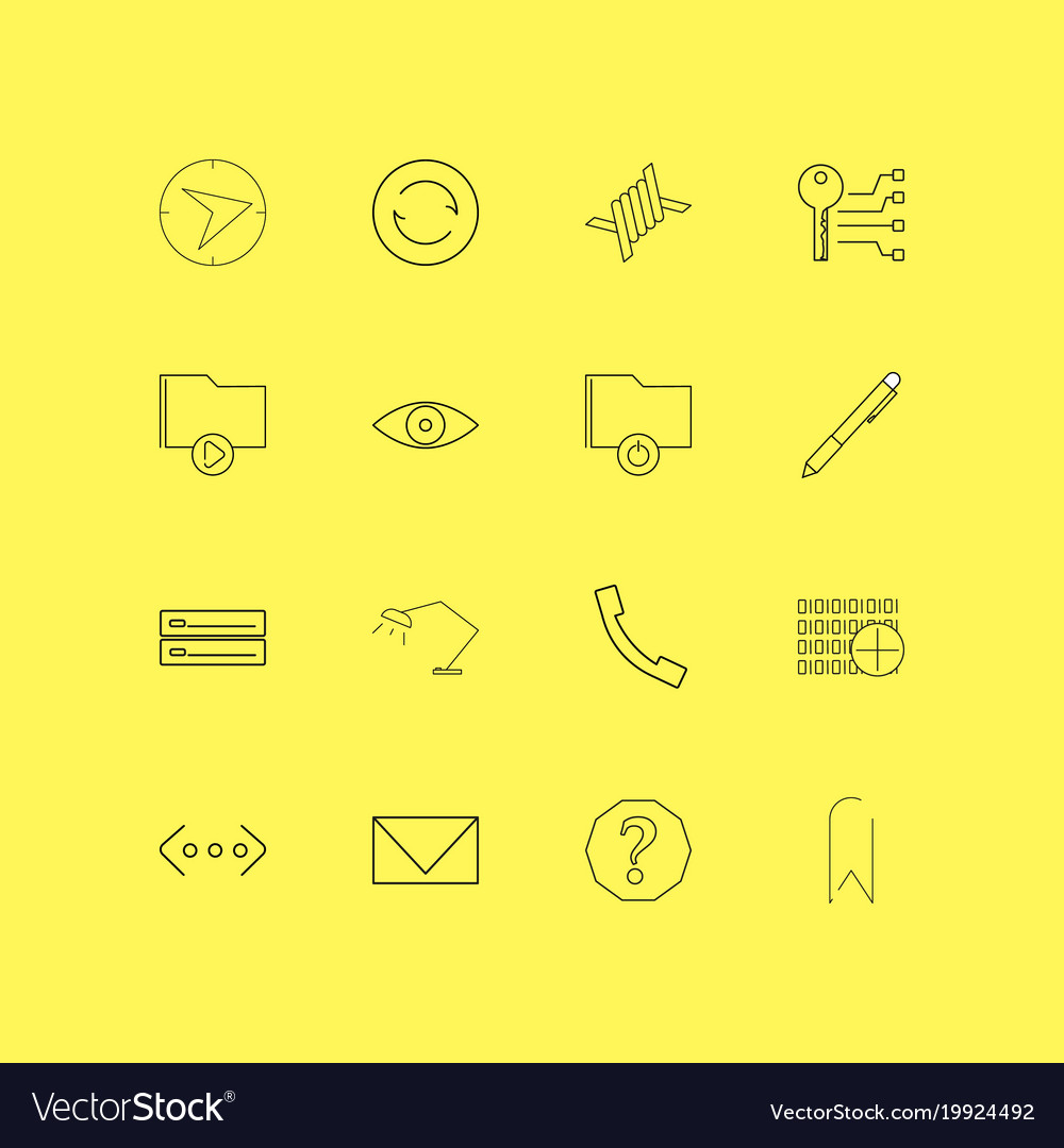 Internet technologies linear icon set simple