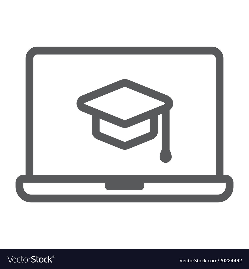 Download Online course line icon e learning and education Vector Image