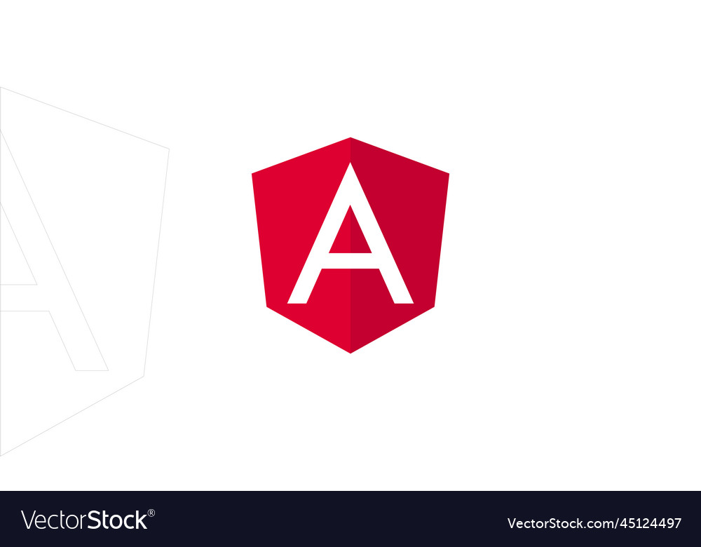 Angular js minimal flat logo design