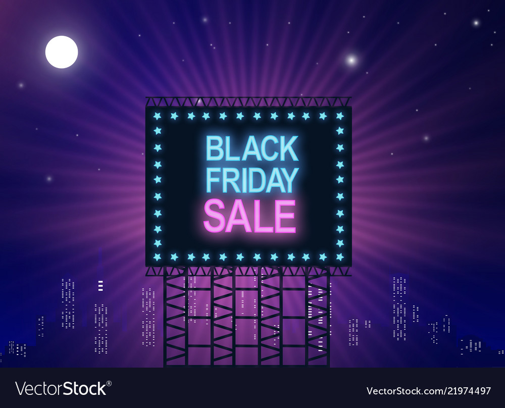 Black Friday Neon Royalty Free Vector Image - Vectorstock