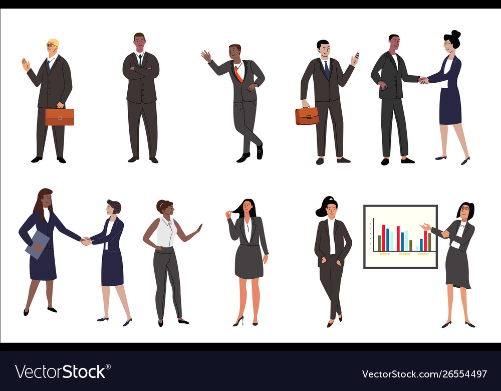 Business people set flat characters