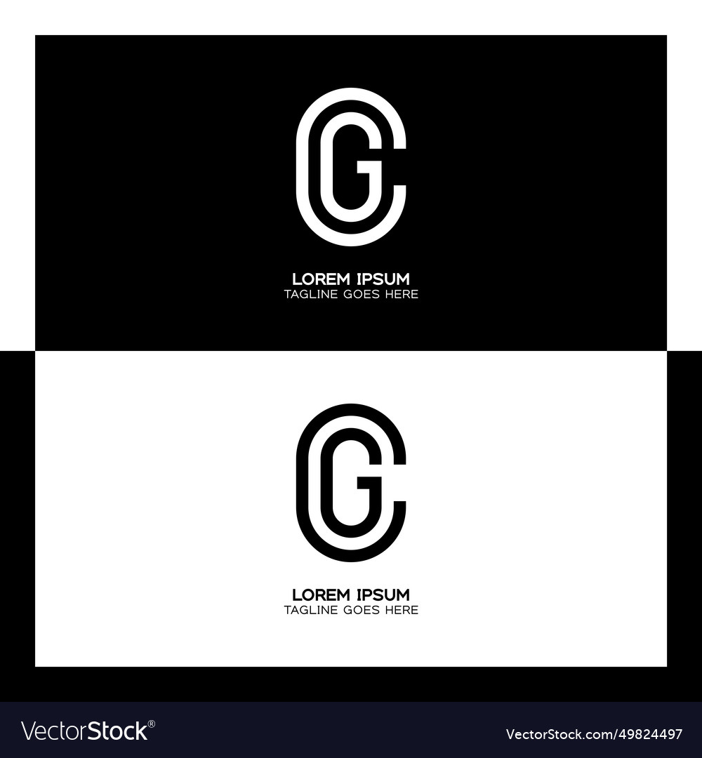 Cg initial letters linked elegant logo letter Vector Image