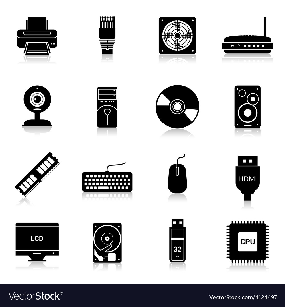 Computer parts Royalty Free Vector Image - VectorStock