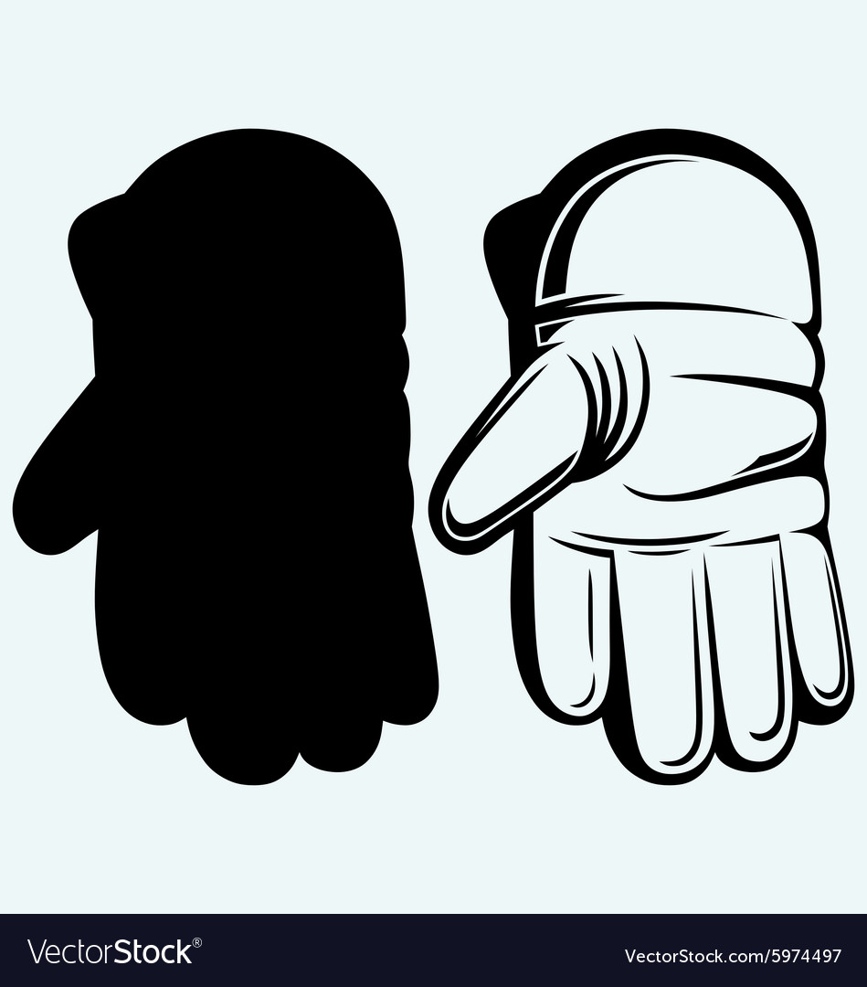 Cricket ball in a wicket keeping glove Royalty Free Vector