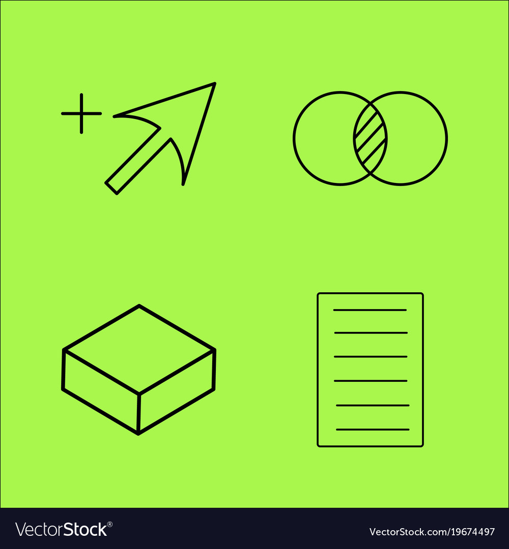 Design elements simple linear outline icon set