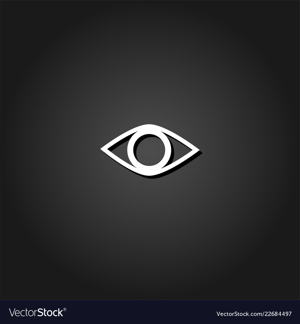 Eye icon flat Royalty Free Vector Image - VectorStock