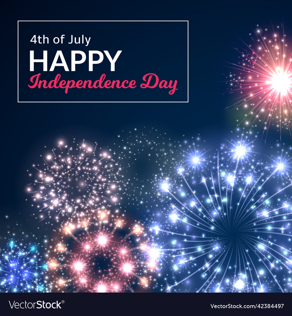 Fireworks independence day 4th july american Vector Image