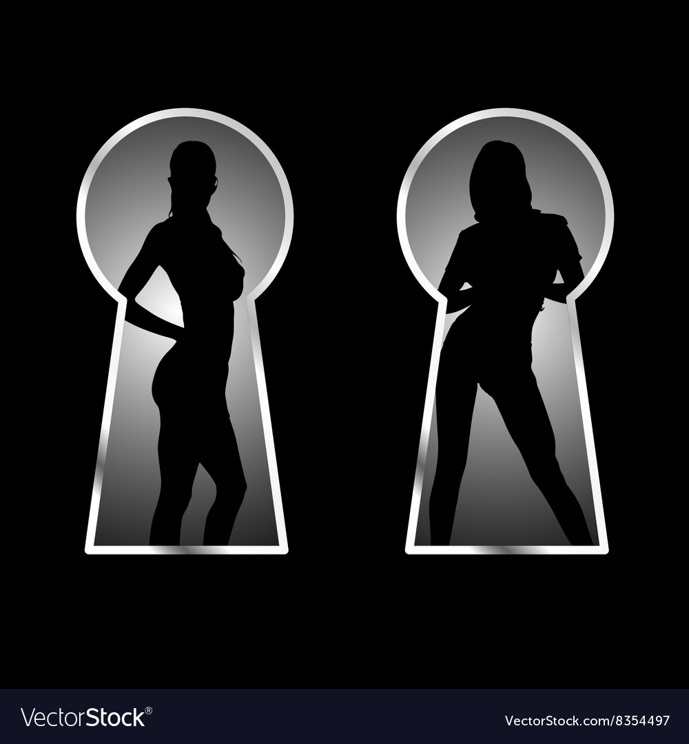 Girl and keyhole silhouette