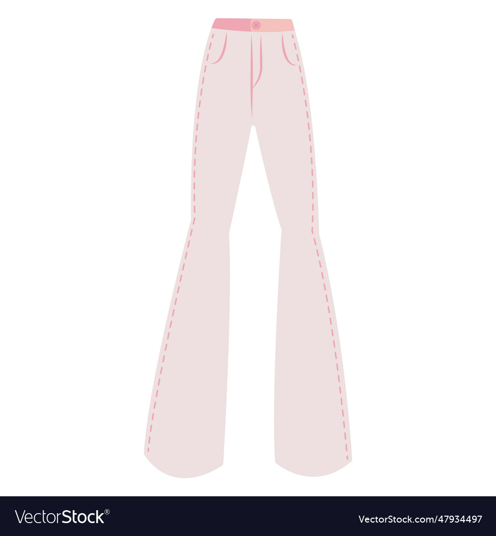 Pink trendy jeans in flat style barbiecore