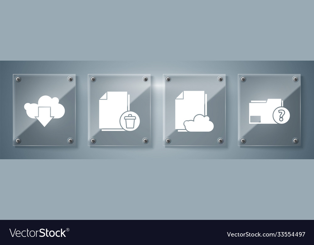 Set unknown document folder cloud storage text vector image Set unknown document folder cloud storage text