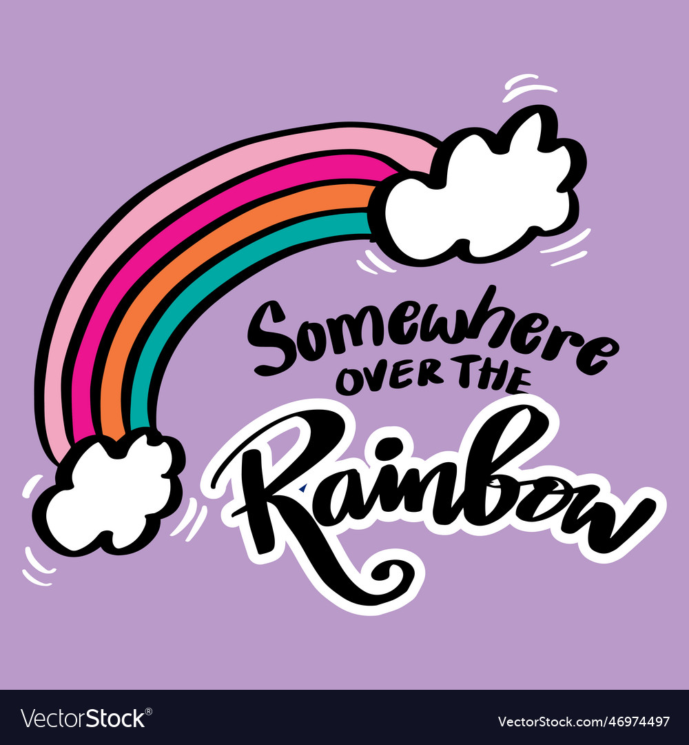 Somewhere over rainbow Royalty Free Vector Image