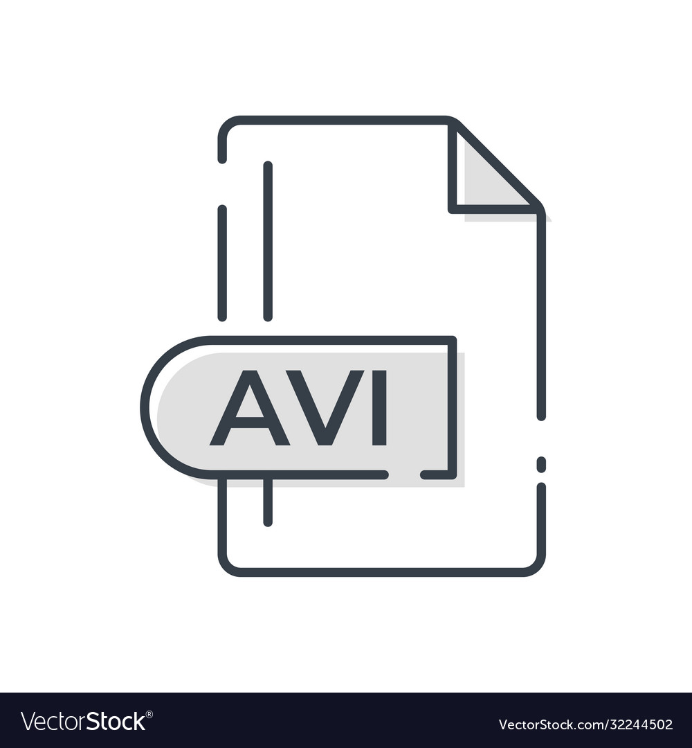 Avi file format icon extension line