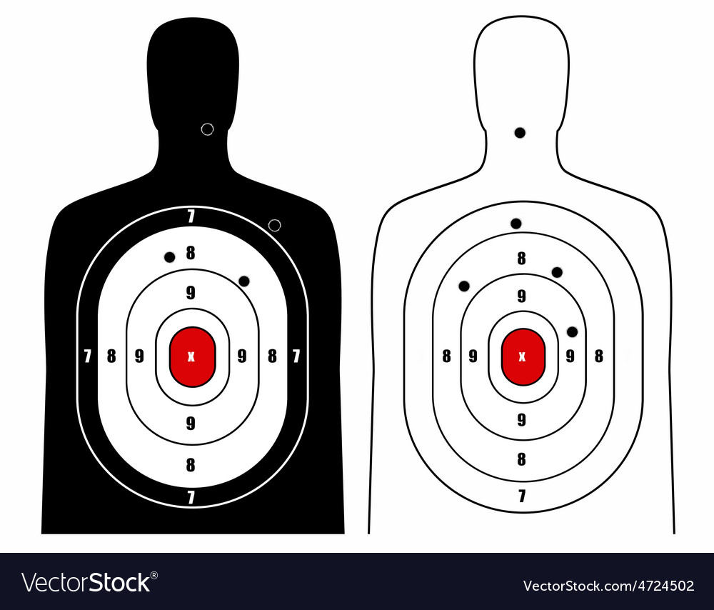 Black and white human target Royalty Free Vector Image