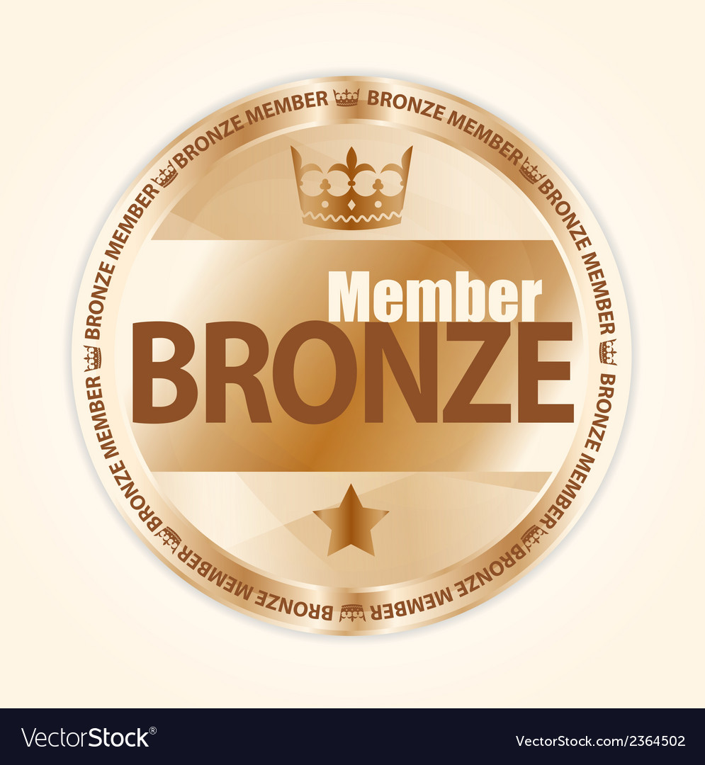 Bronze member badge with royal crown and one star Vector Image