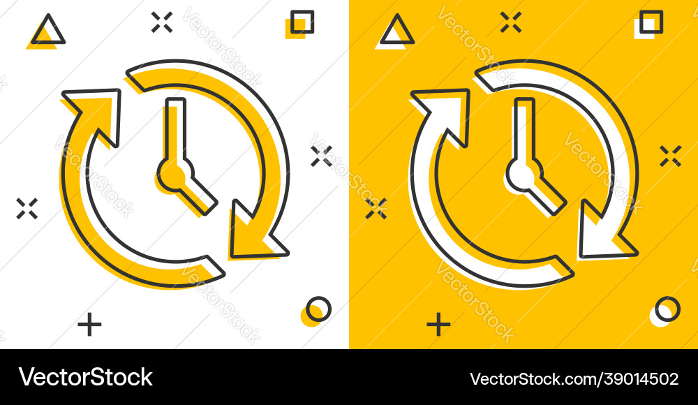 Clock countdown icon in comic style time Vector Image