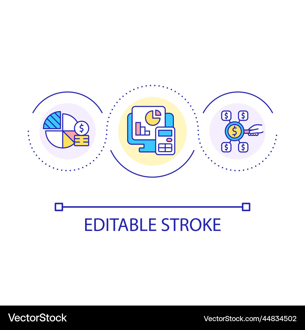 Financial analytics loop concept icon Royalty Free Vector