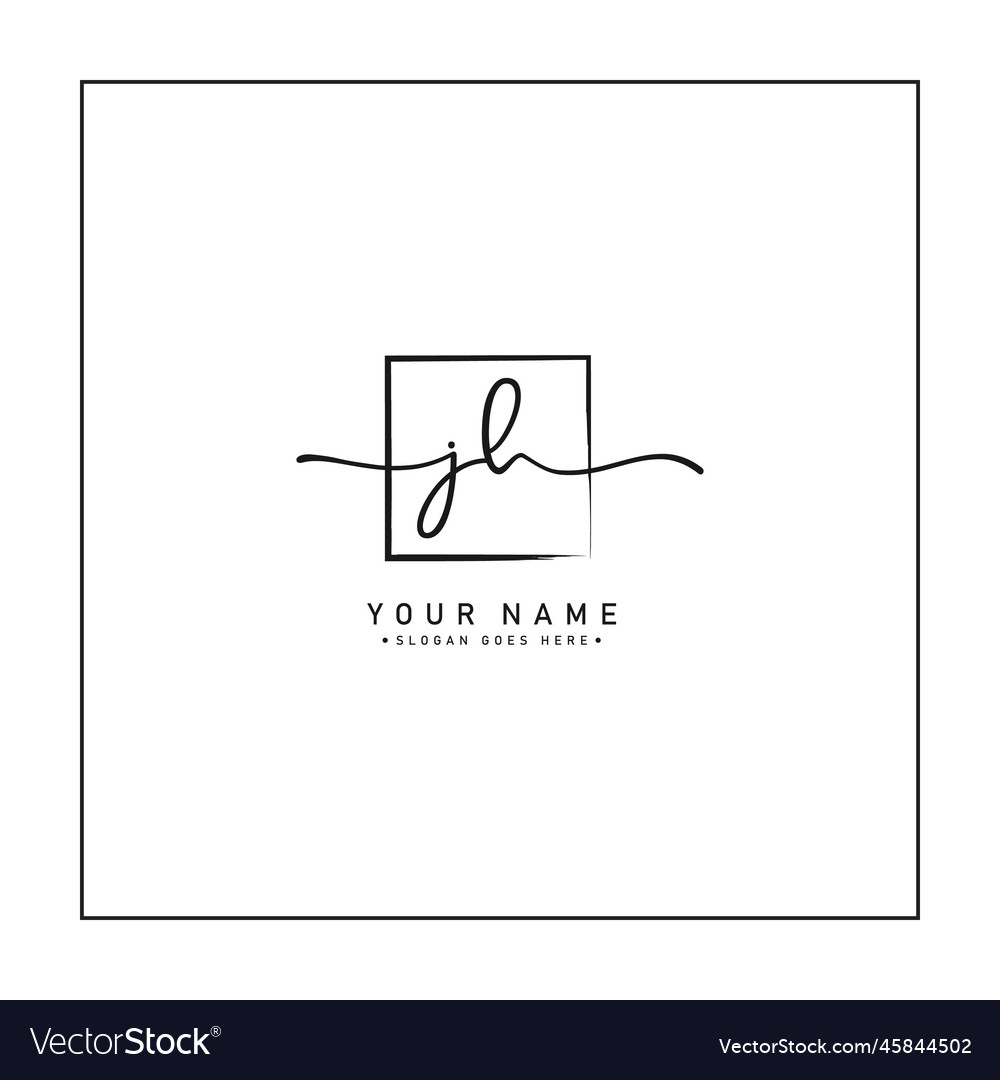 Jh handwritten signature logo - logo template Vector Image