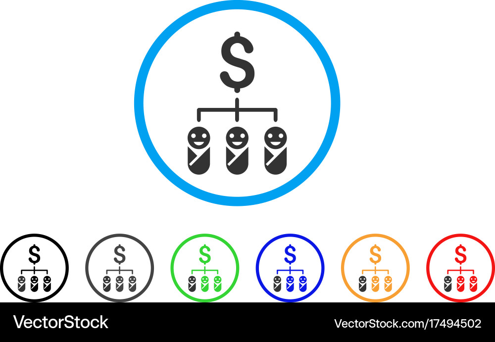Kid budget rounded icon Royalty Free Vector Image