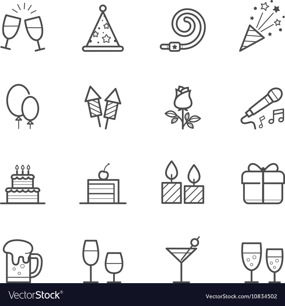 Party icons and celebration